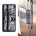 Monochrome Native Indian Portrait Print Refrigerator Handle Covers
