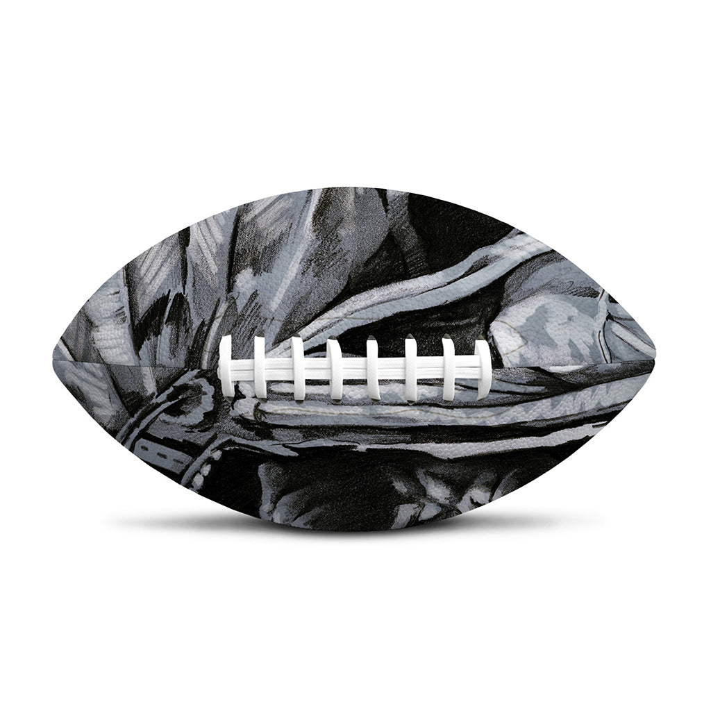 Monochrome Native Indian Portrait Print Rugby Ball