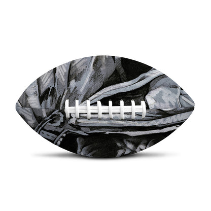 Monochrome Native Indian Portrait Print Rugby Ball