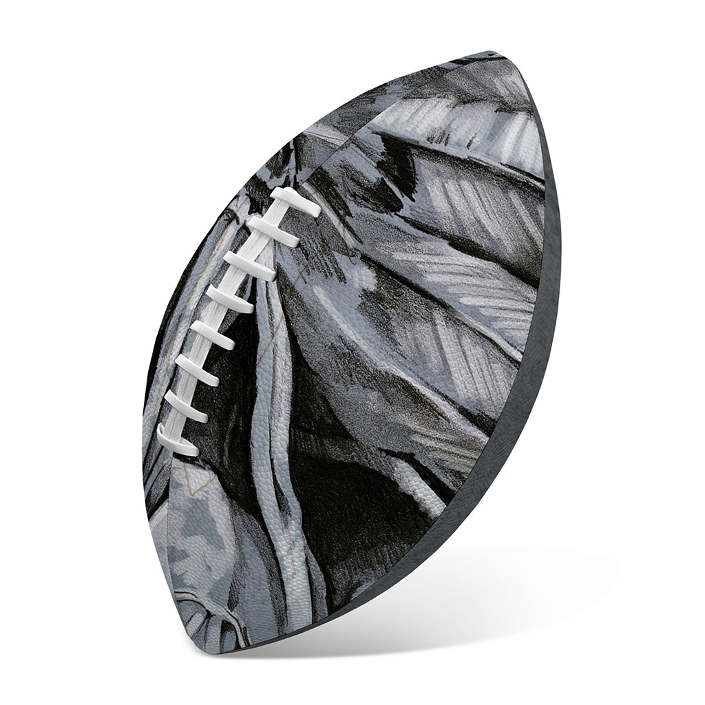 Monochrome Native Indian Portrait Print Rugby Ball