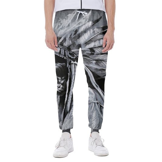 Monochrome Native Indian Portrait Print Scuba Joggers