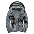 Monochrome Native Indian Portrait Print Sherpa Lined Zip Up Hoodie