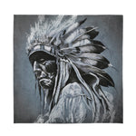 Monochrome Native Indian Portrait Print Silk Bandana