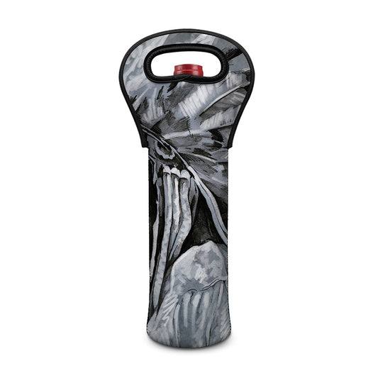 Monochrome Native Indian Portrait Print Single Neoprene Wine Tote