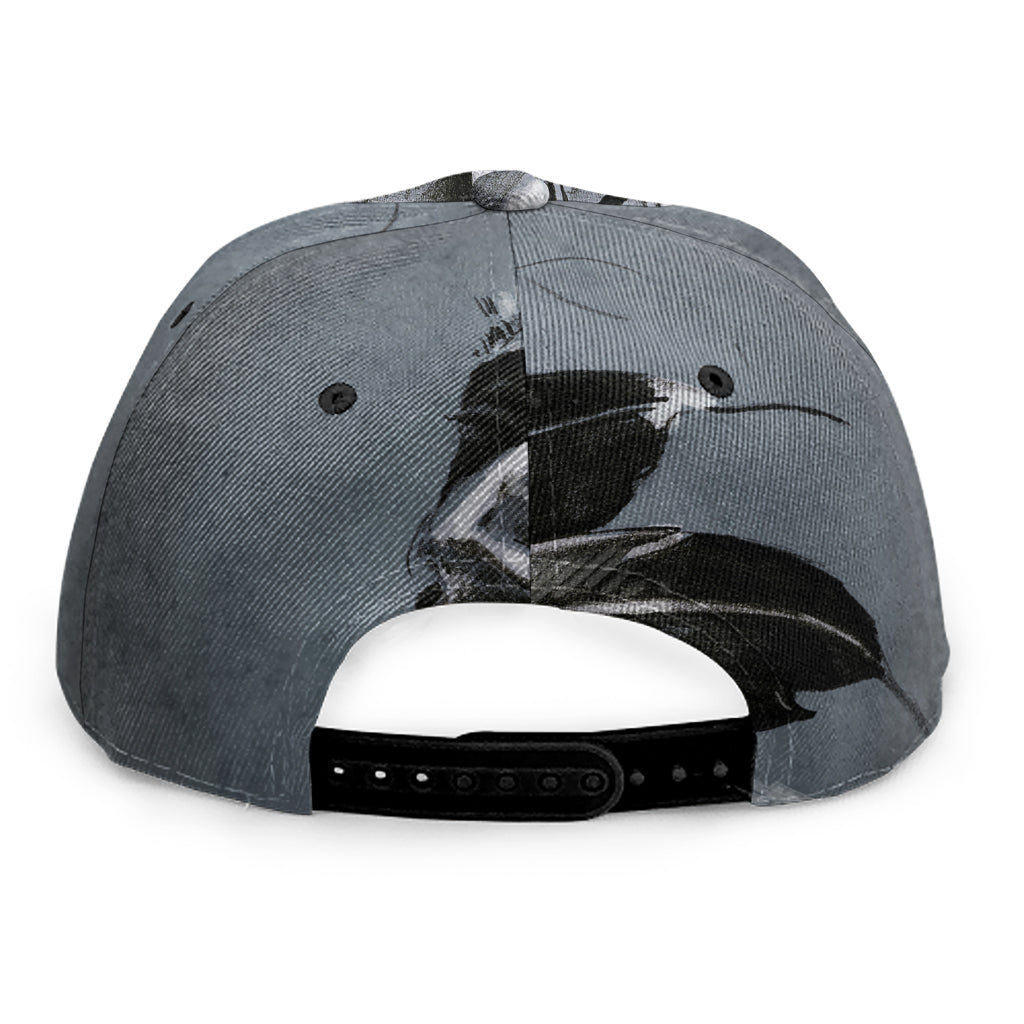 Monochrome Native Indian Portrait Print Snapback Cap