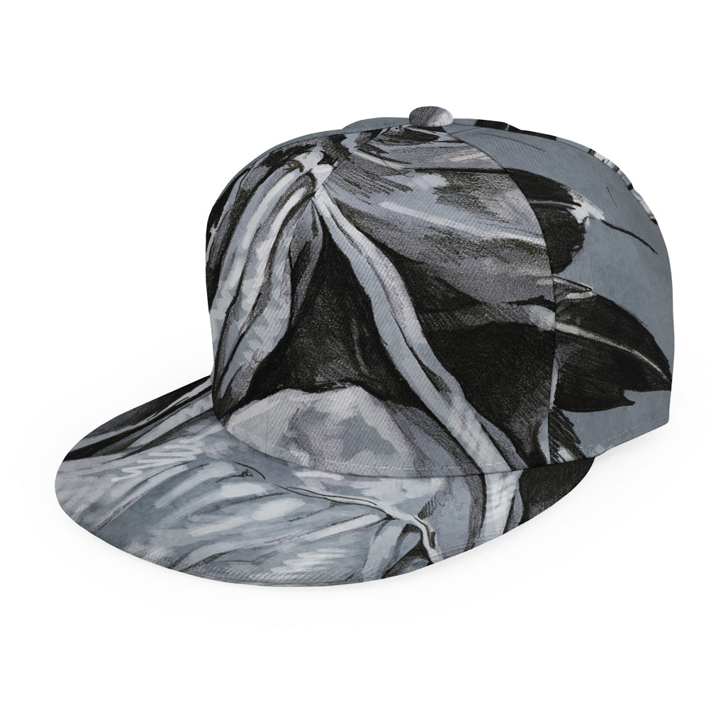 Monochrome Native Indian Portrait Print Snapback Cap
