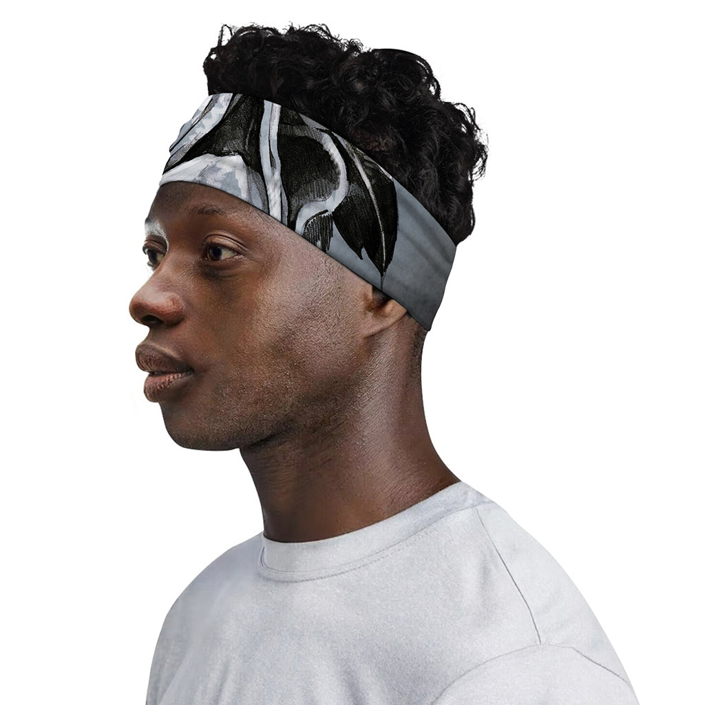 Monochrome Native Indian Portrait Print Sports Headband