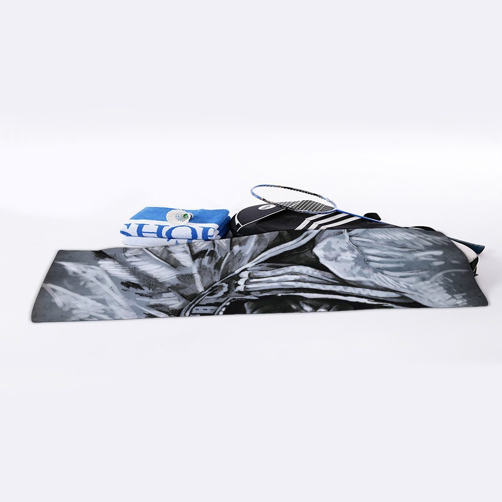 Monochrome Native Indian Portrait Print Sports Towel