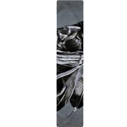 Monochrome Native Indian Portrait Print Table Runner