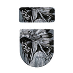Monochrome Native Indian Portrait Print Toilet Lid And Tank Cover Set