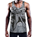 Monochrome Native Indian Portrait Print Men's Workout Tank Top