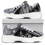 Monochrome Native Indian Portrait Print White Chunky Shoes