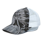 Monochrome Native Indian Portrait Print White Mesh Trucker Cap