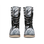 Monochrome Native Indian Portrait Print Winter Boots