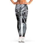 Monochrome Native Indian Portrait Print Women's Leggings