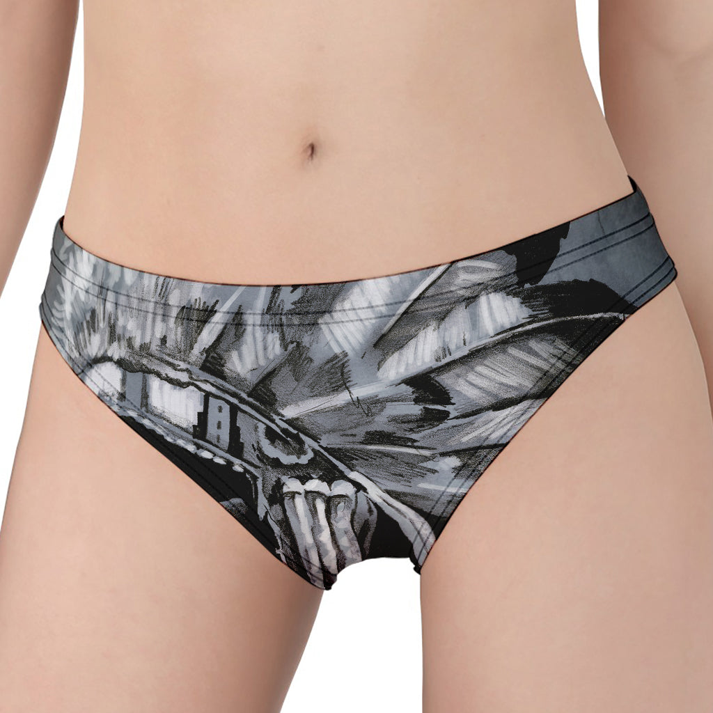 Monochrome Native Indian Portrait Print Women's Panties