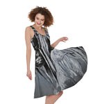 Monochrome Native Indian Portrait Print Women's Sleeveless Dress