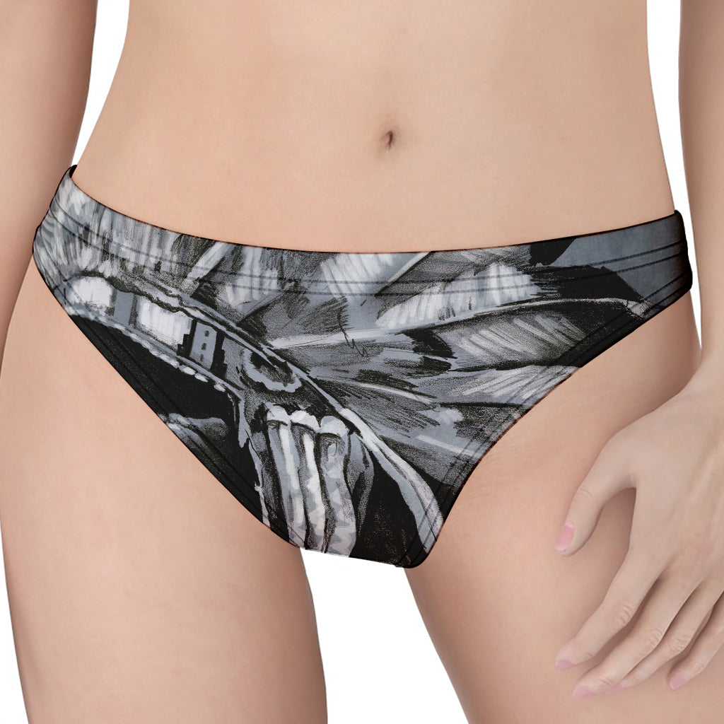 Monochrome Native Indian Portrait Print Women's Thong