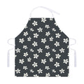 Monochrome Plumeria Pattern Print Adjustable Apron