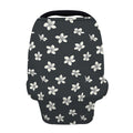 Monochrome Plumeria Pattern Print Baby Seat Cover