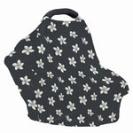 Monochrome Plumeria Pattern Print Baby Seat Cover