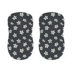 Monochrome Plumeria Pattern Print Bar Stool Covers