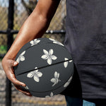 Monochrome Plumeria Pattern Print Basketball