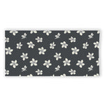 Monochrome Plumeria Pattern Print Beach Towel