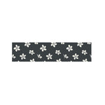 Monochrome Plumeria Pattern Print Bed Runner