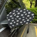 Monochrome Plumeria Pattern Print Car Side Mirror Covers