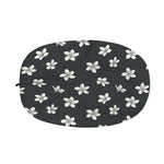 Monochrome Plumeria Pattern Print Car Side Mirror Covers