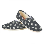 Monochrome Plumeria Pattern Print Casual Shoes