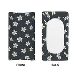 Monochrome Plumeria Pattern Print Changing Pad Cover