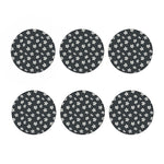 Monochrome Plumeria Pattern Print Coaster Set