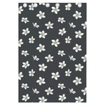 Monochrome Plumeria Pattern Print Curtain