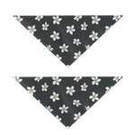 Monochrome Plumeria Pattern Print Dog Bandana