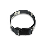 Monochrome Plumeria Pattern Print Dog Collar