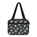 Monochrome Plumeria Pattern Print Double Strap Bible Bag