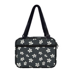 Monochrome Plumeria Pattern Print Double Strap Bible Bag