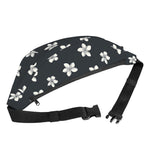 Monochrome Plumeria Pattern Print Fanny Pack