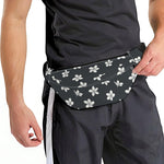 Monochrome Plumeria Pattern Print Fanny Pack