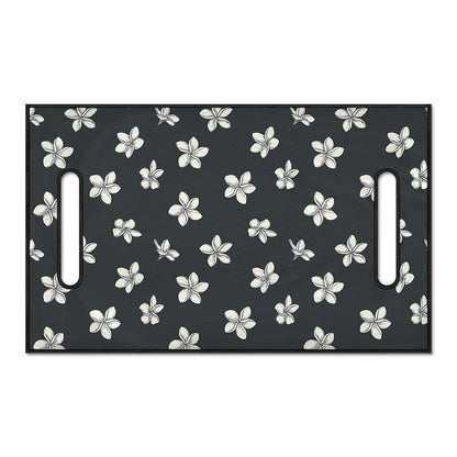Monochrome Plumeria Pattern Print Golf Cart Seat Cover