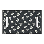 Monochrome Plumeria Pattern Print Golf Cart Seat Cover