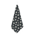 Monochrome Plumeria Pattern Print Hand Towel
