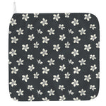 Monochrome Plumeria Pattern Print Hand Towel