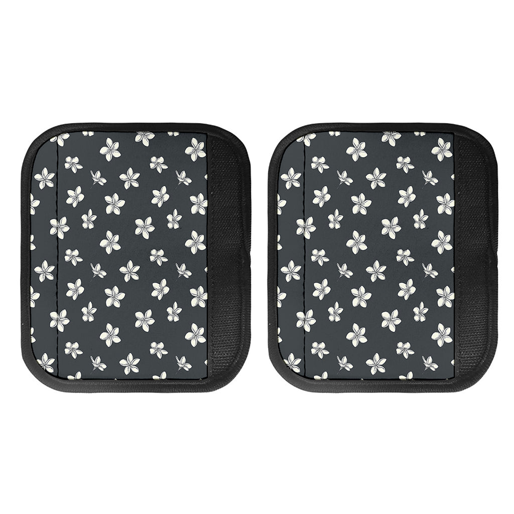 Monochrome Plumeria Pattern Print Handle Covers