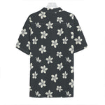 Monochrome Plumeria Pattern Print Hawaiian Shirt