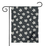 Monochrome Plumeria Pattern Print House Flag