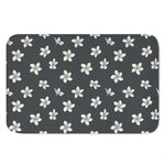 Monochrome Plumeria Pattern Print Indoor Door Mat