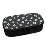 Monochrome Plumeria Pattern Print Insulin Cooler Travel Case